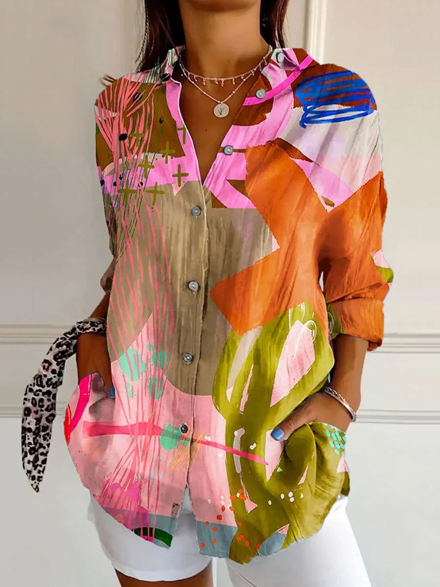 EDEN | COLORFUL COLLARED BLOUSE