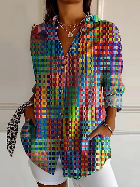 ALINA | COLORFUL COLLARED BLOUSE