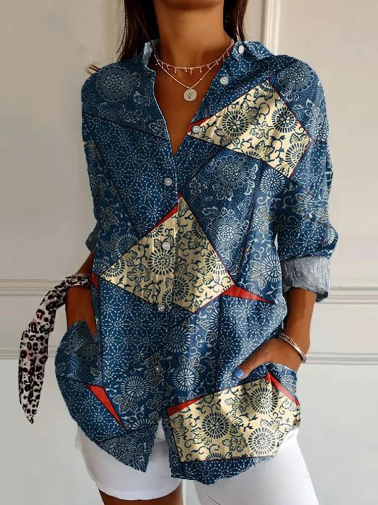 KAREN | COLORFUL COLLARED BLOUSE