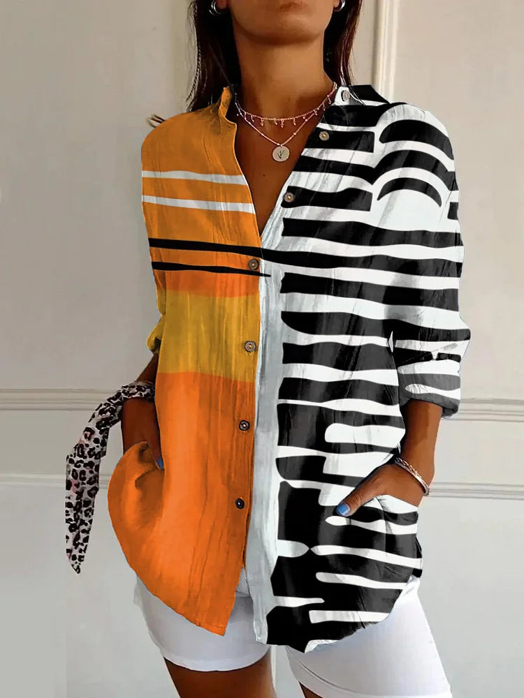 CIARA | COLORFUL COLLARED BLOUSE