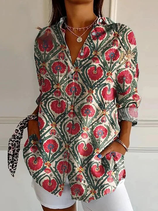 CELINE | COLORFUL COLLARED BLOUSE