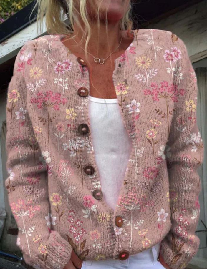 Ebe | Elegant cardigan with floral print