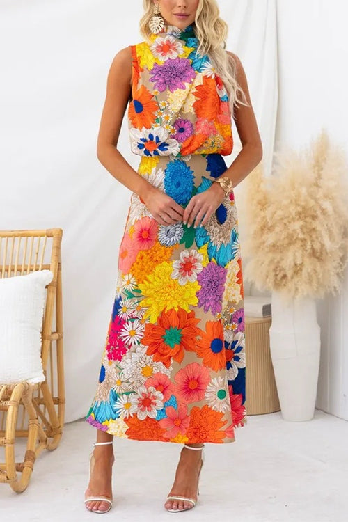 Flora | Floral print maxi dress