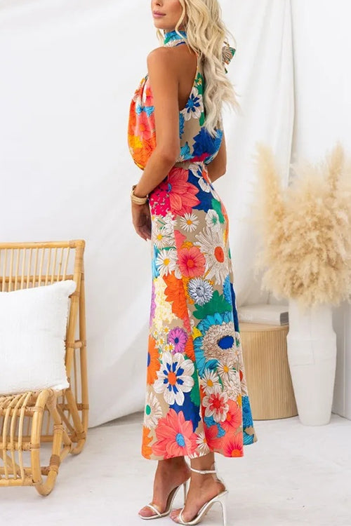 Flora | Floral print maxi dress