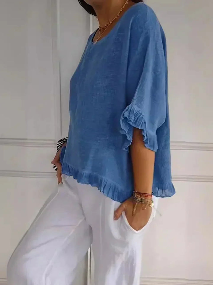 Lena | Cotton And Linen Blouse