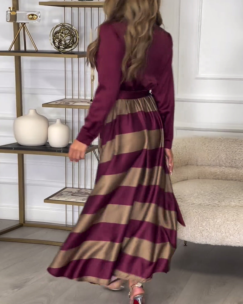 Cerise | Striped Elegance Dress