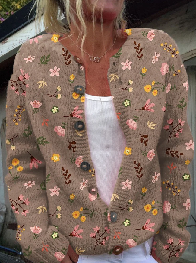 Lowri | Flower print Cardigan