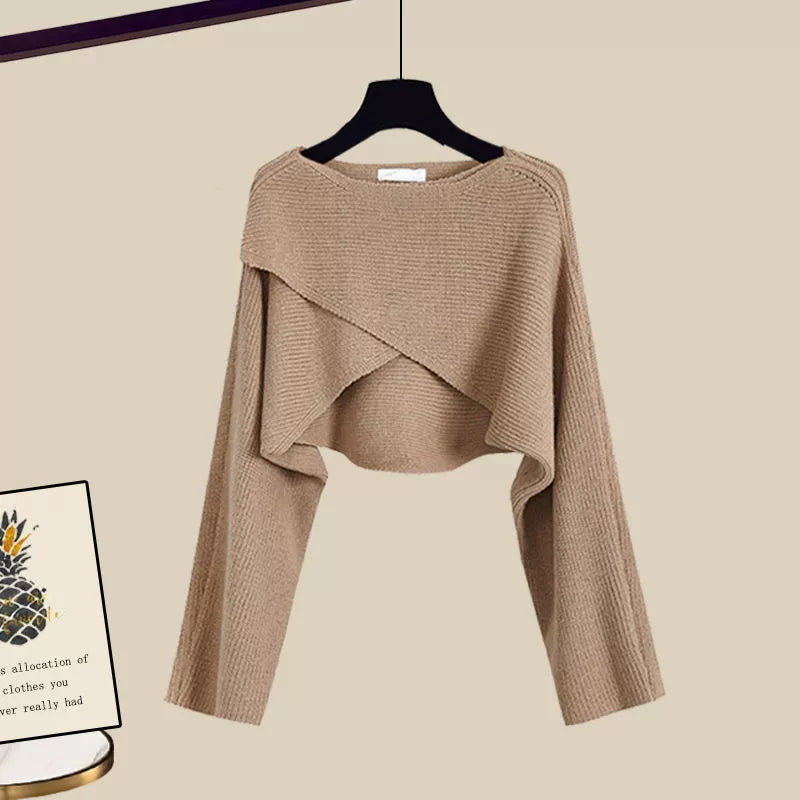 Khloe | Three-Piece Elegant Set with Long Sleeve Sweater