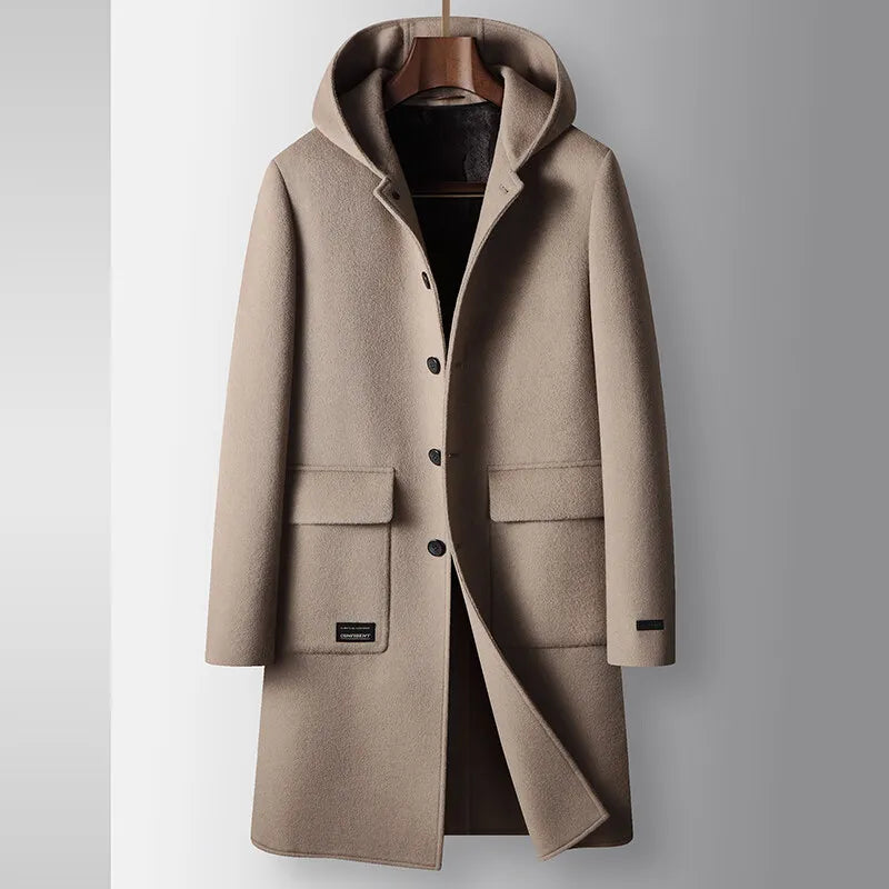 Kevin | Hooded Wool Overcoat