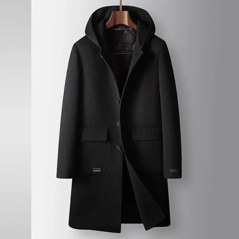 Kevin | Hooded Wool Overcoat