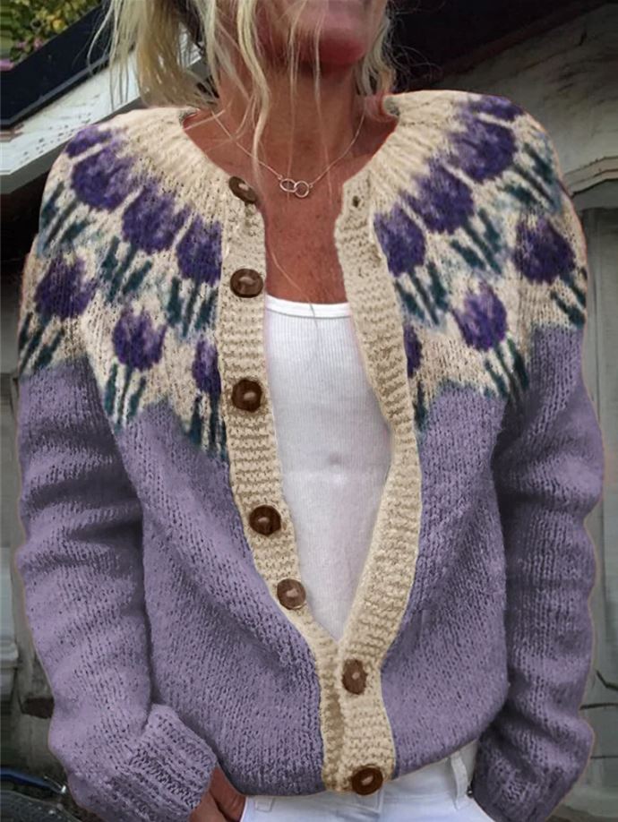 Ciara | Cardigan with floral pattern