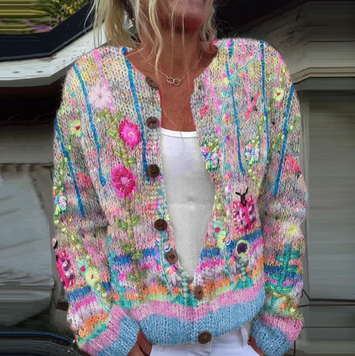 Anne | Elegant cardigan with floral print