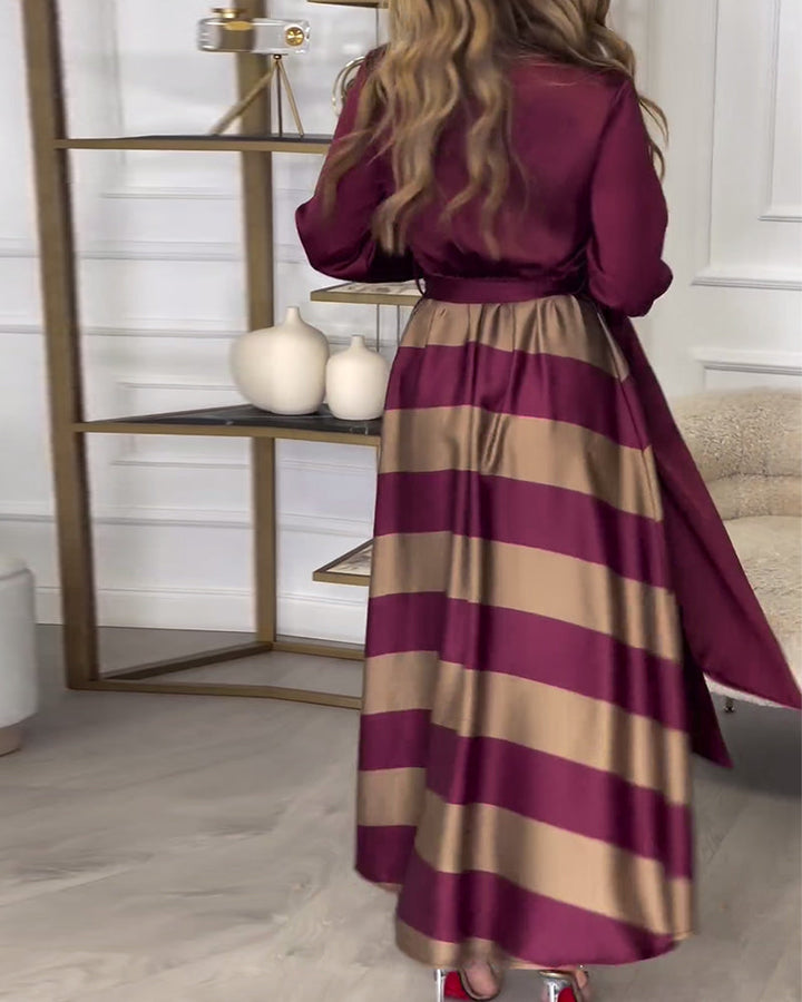 Cerise | Striped Elegance Dress